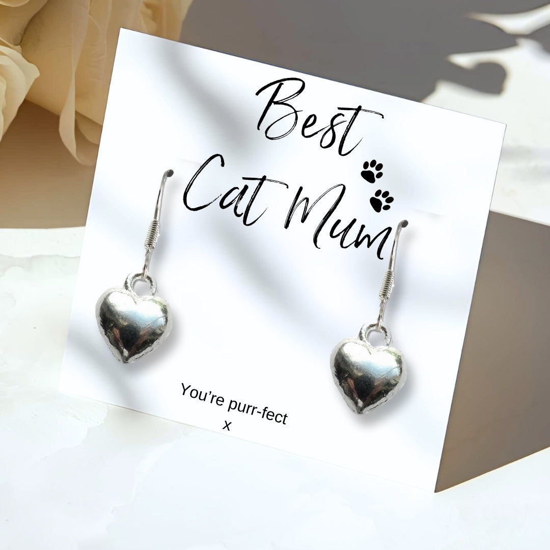 Best Cat Mum Earrings & Jewellery Box Gift