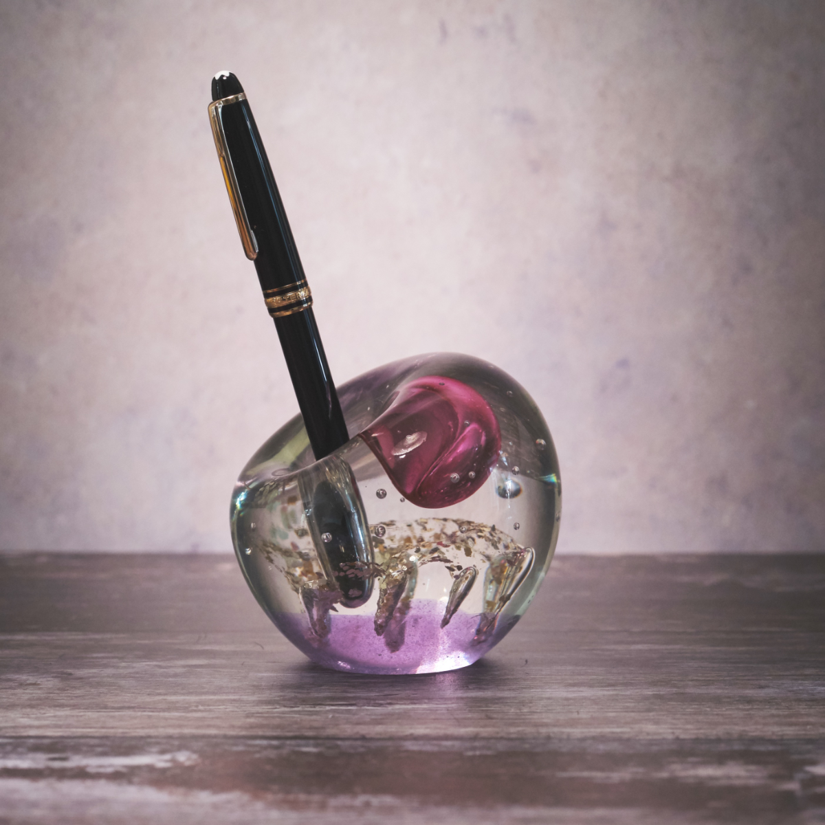 Pen Holder Glass Paperweight