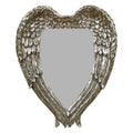 Antique Silver Angel Wings Mirror – Heart-Shaped Wall Mirror: Silver / Large