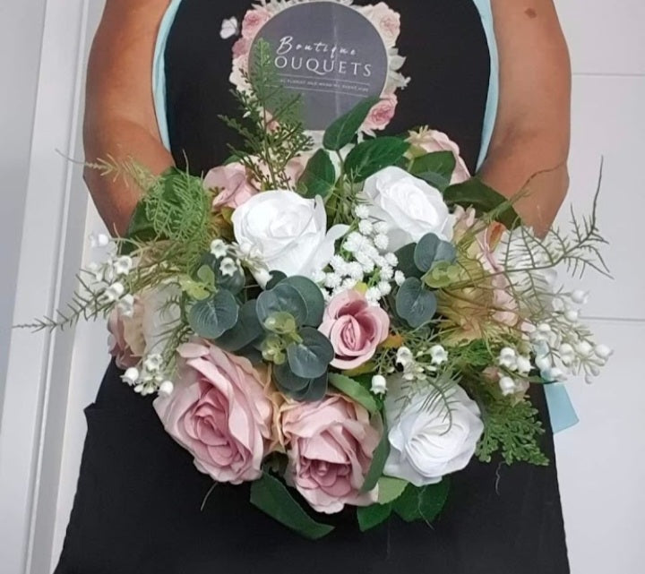 Florence | Silk Rose & Gypsophila Artificial Wedding Bouquet