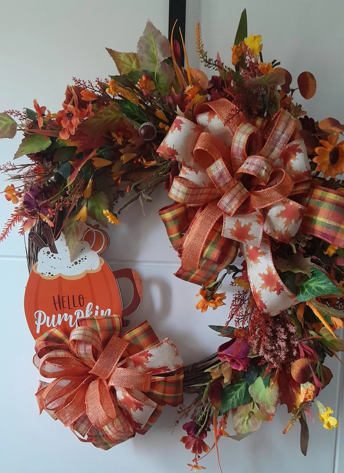 Hello Pumpkin Autumn Wreath