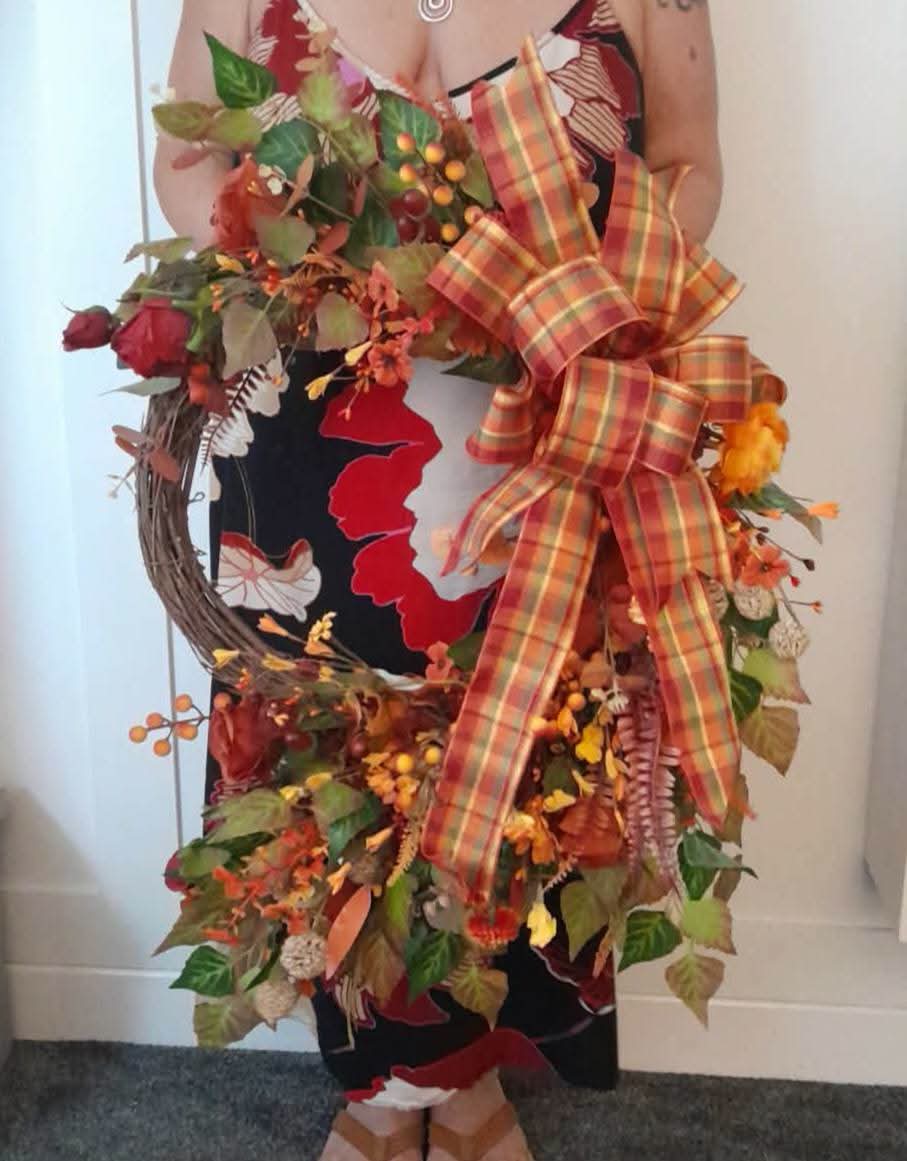 The Golden Canopy Wreath - held up showing full size