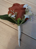 SEREN bridal bouquet with burnt orange, pale peach and ivory roses