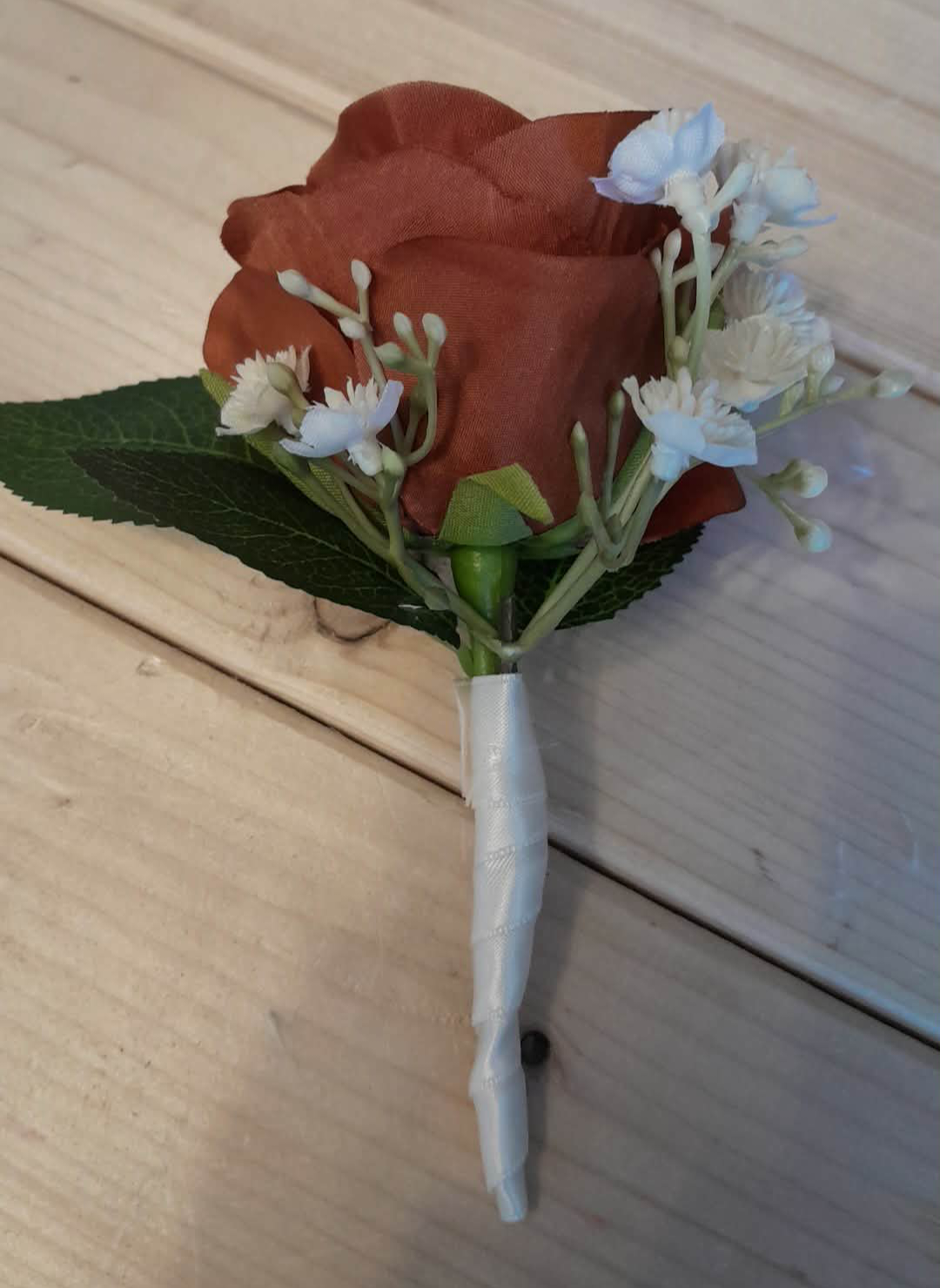 SEREN bridal bouquet with burnt orange, pale peach and ivory roses
