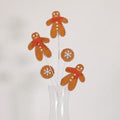 Gingerbread man and snowflake bauble Christmas spray pick 61cm festive tree and wreath decoration
