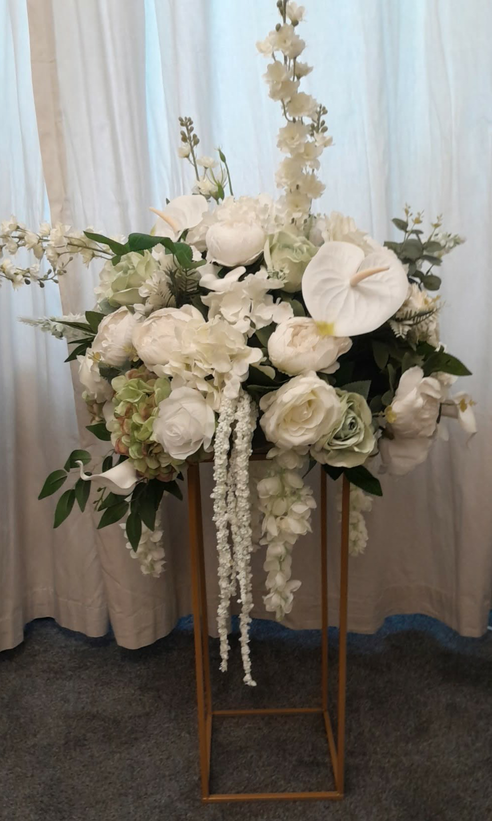 Timeless Elegance single pedestal arrangement close up