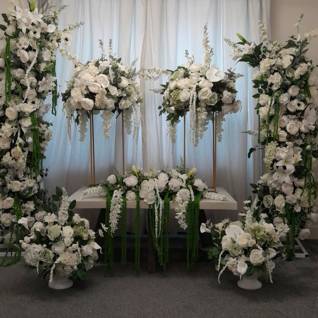 Timeless Elegance flower arch close up detail