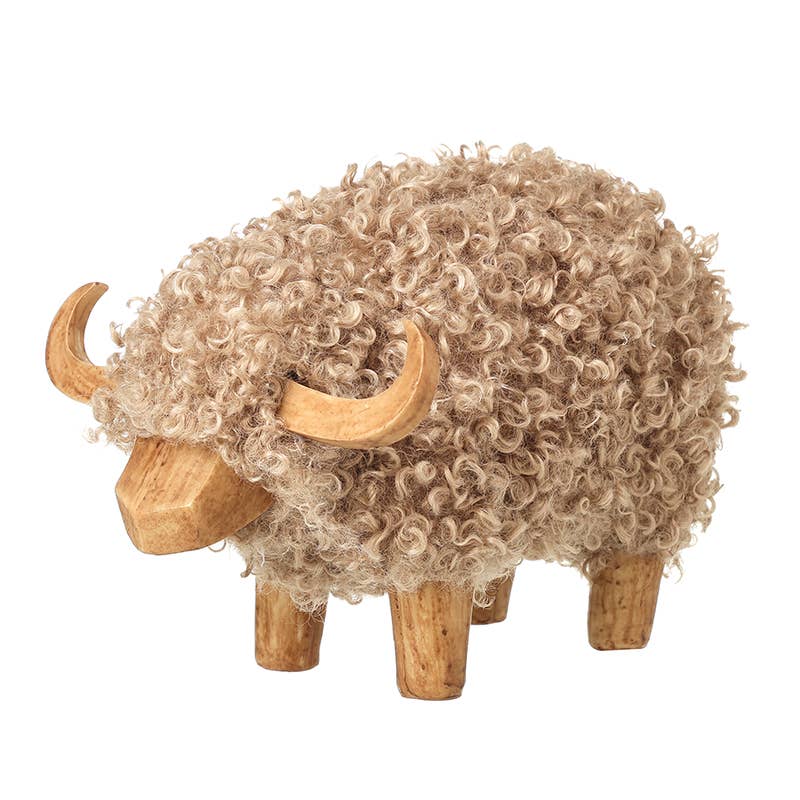 GREY/BROWN WOOLY  COW