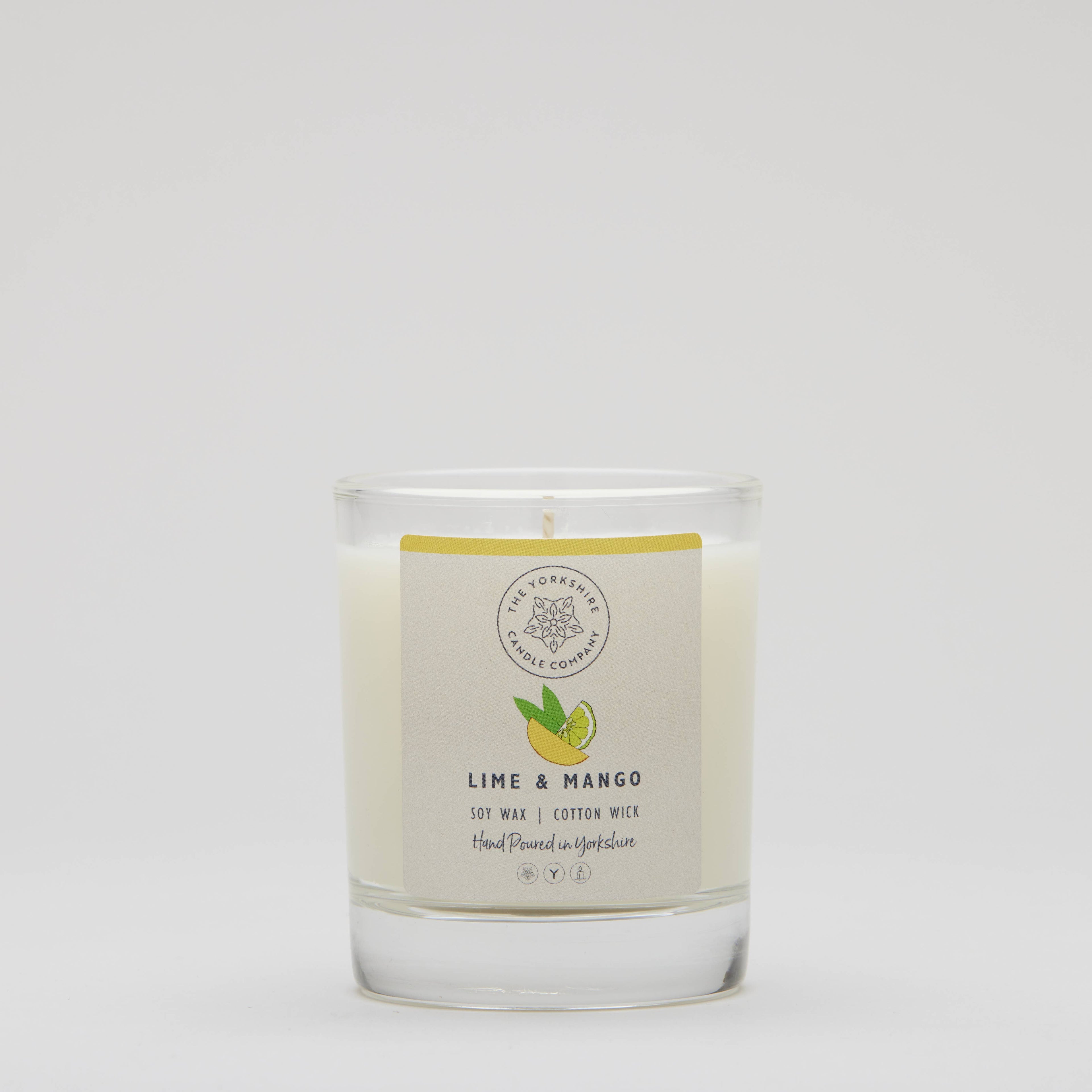 Lime & Mango Glass Tumbler | Scented Candle | Soy Wax