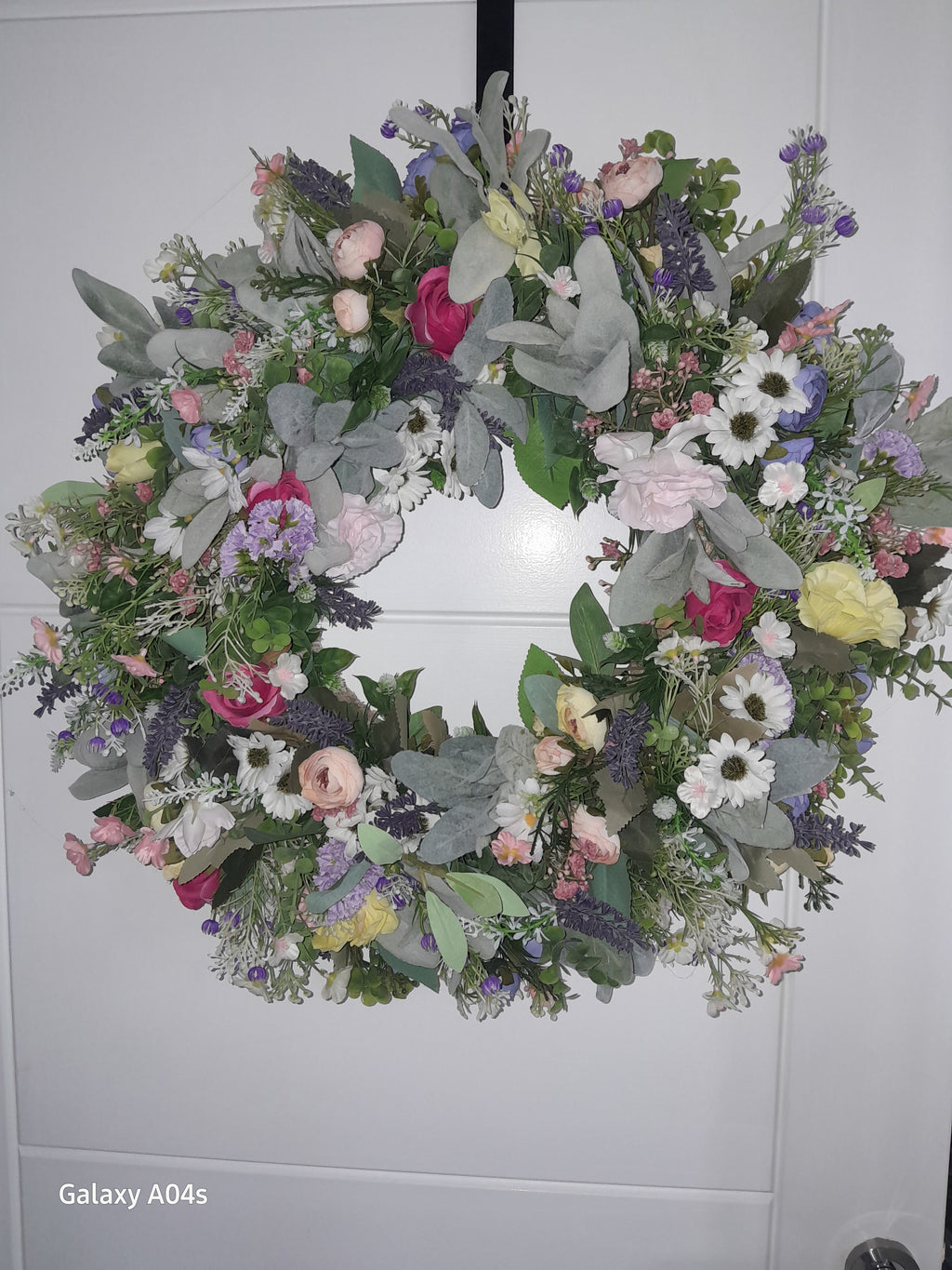 Couronne de fleurs sauvages | Couronne de porte de fleurs sauvages artificielles de 50 cm