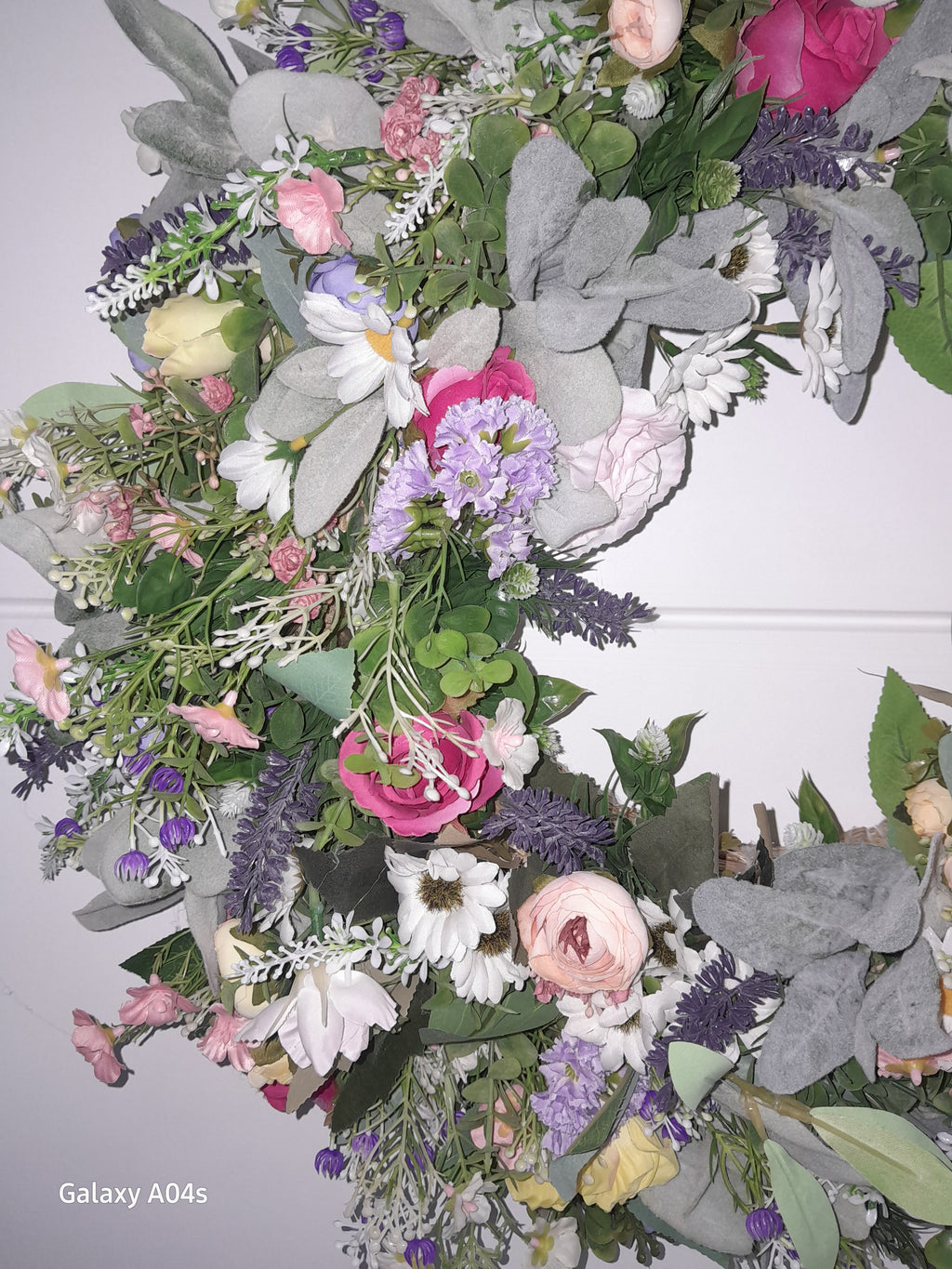 Couronne de fleurs sauvages | Couronne de porte de fleurs sauvages artificielles de 50 cm