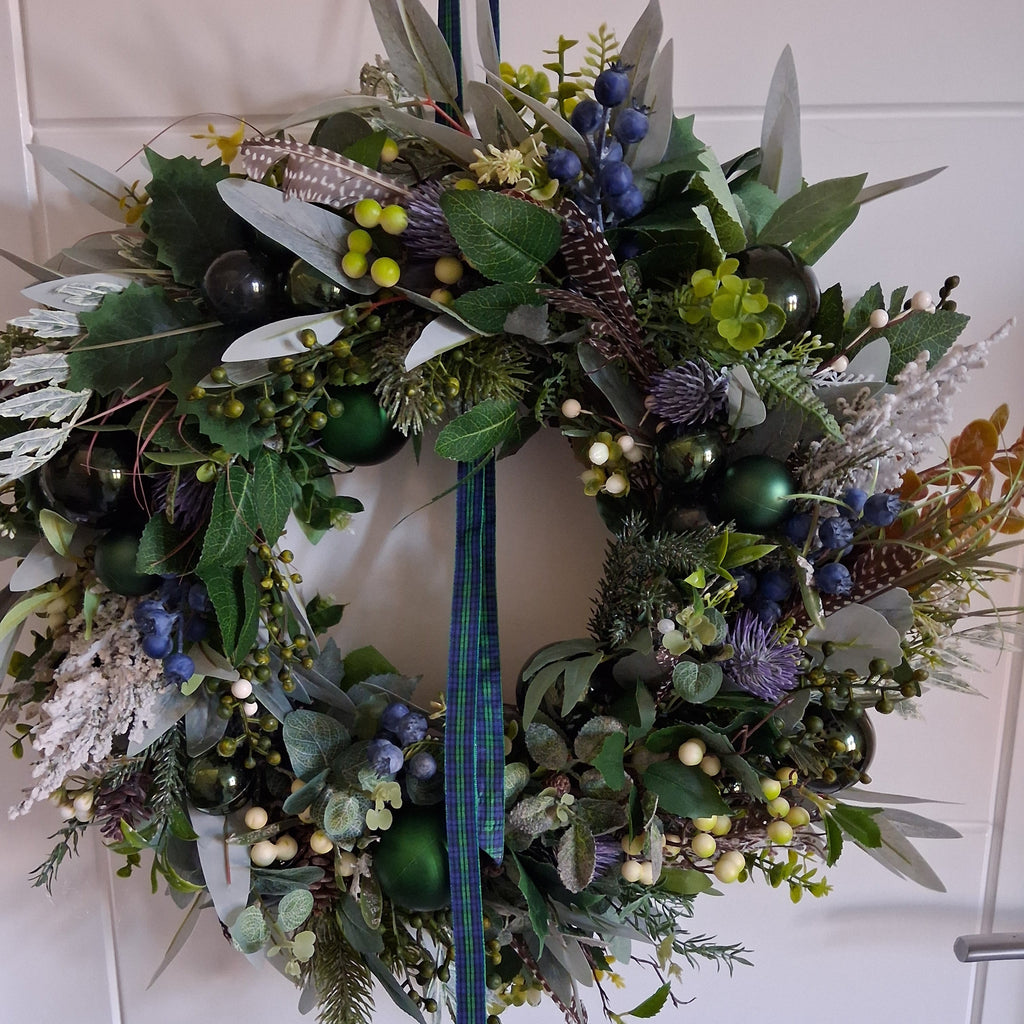 Pheasant Feather & Berry Christmas Wreath 50cm