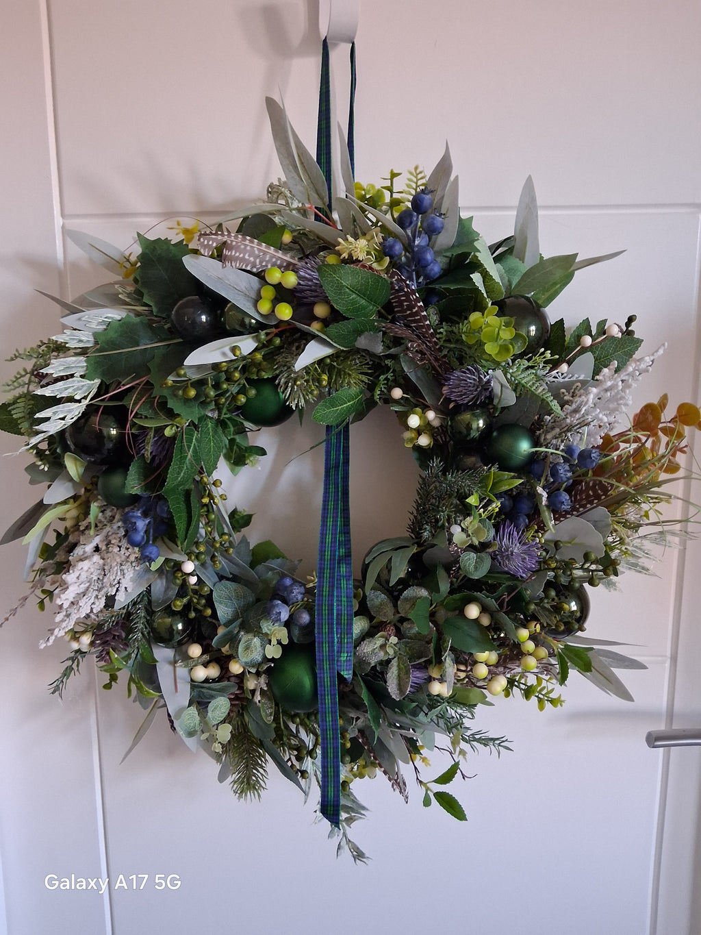 Pheasant Feather & Berry Christmas Wreath 50cm
