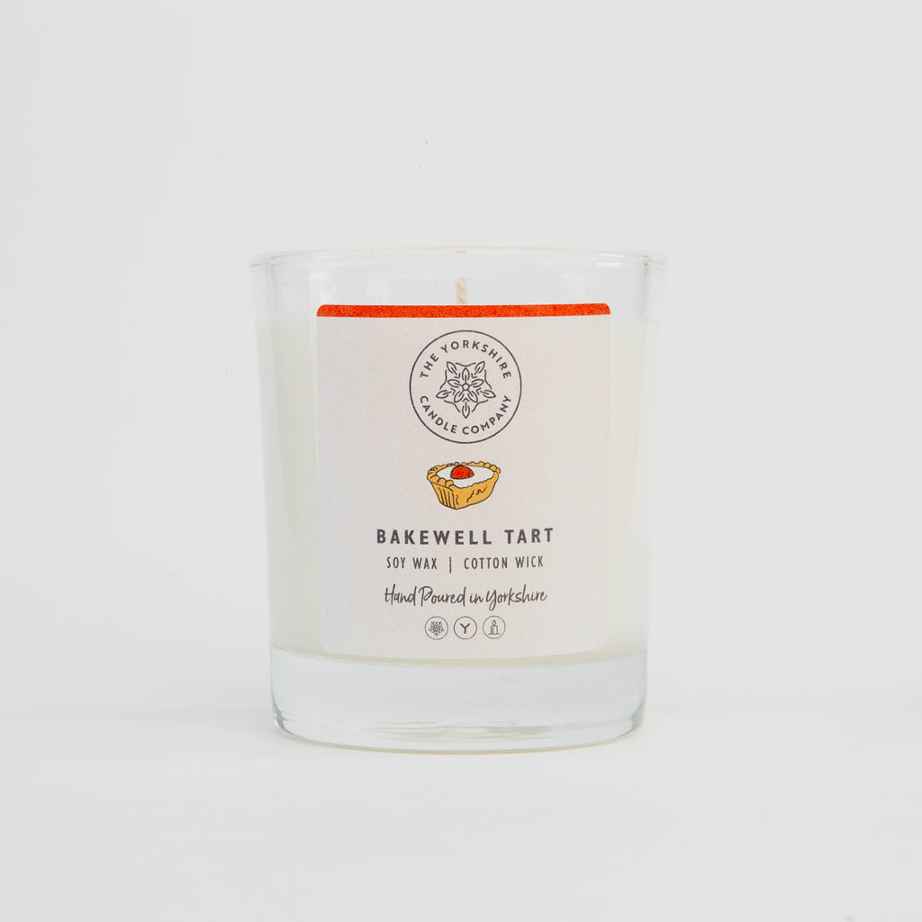 Bakewell Tart Glass Tumbler  | Scented Candle | Soy Wax