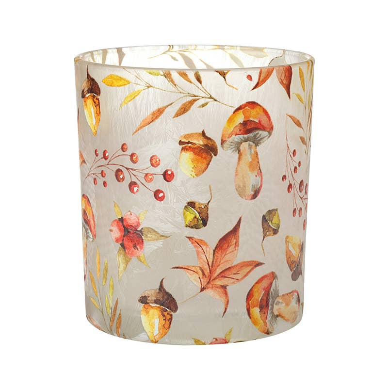 WOODLAND FROSTED GLASS CANDLE HOLDER LRG
