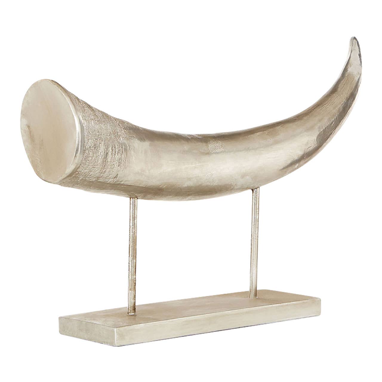 Boho Large Silver Horn Ornament
