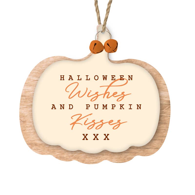 Halloween Wishes Wooden Hanging Sign