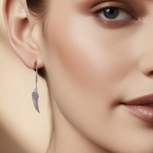 Angel Feather Silver Earrings & Card | When Feathers Appear Angels are Near