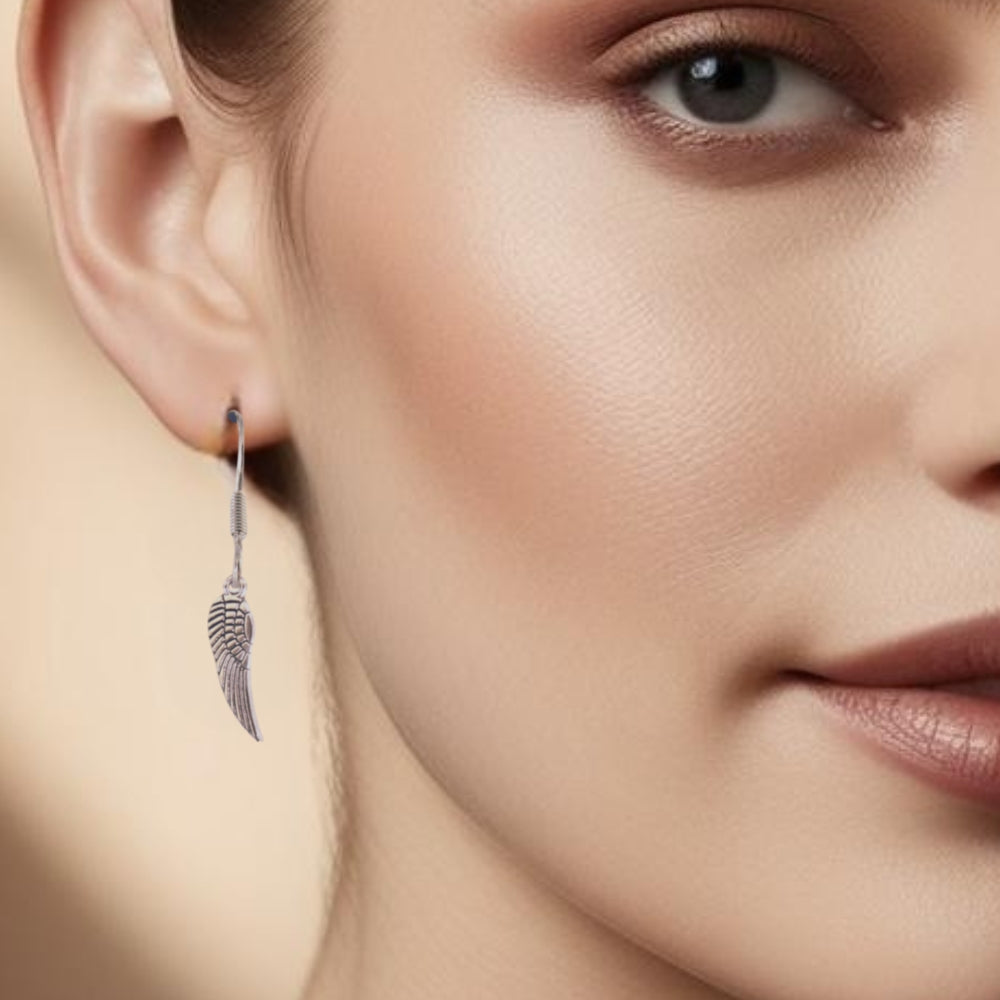 Angel Feather Drop Earrings