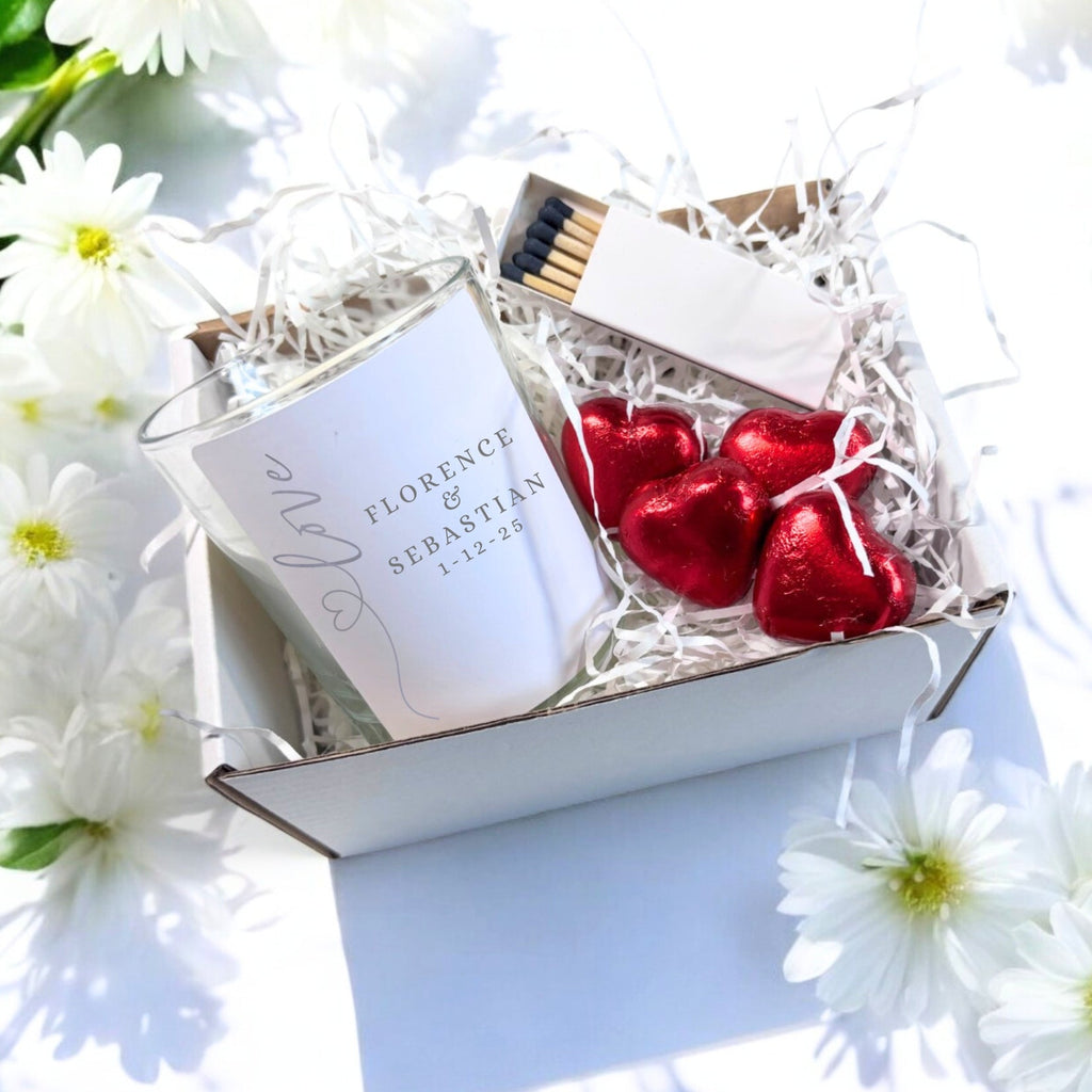 Personalised Love Heart Candle Gift Set | Couples, Partner