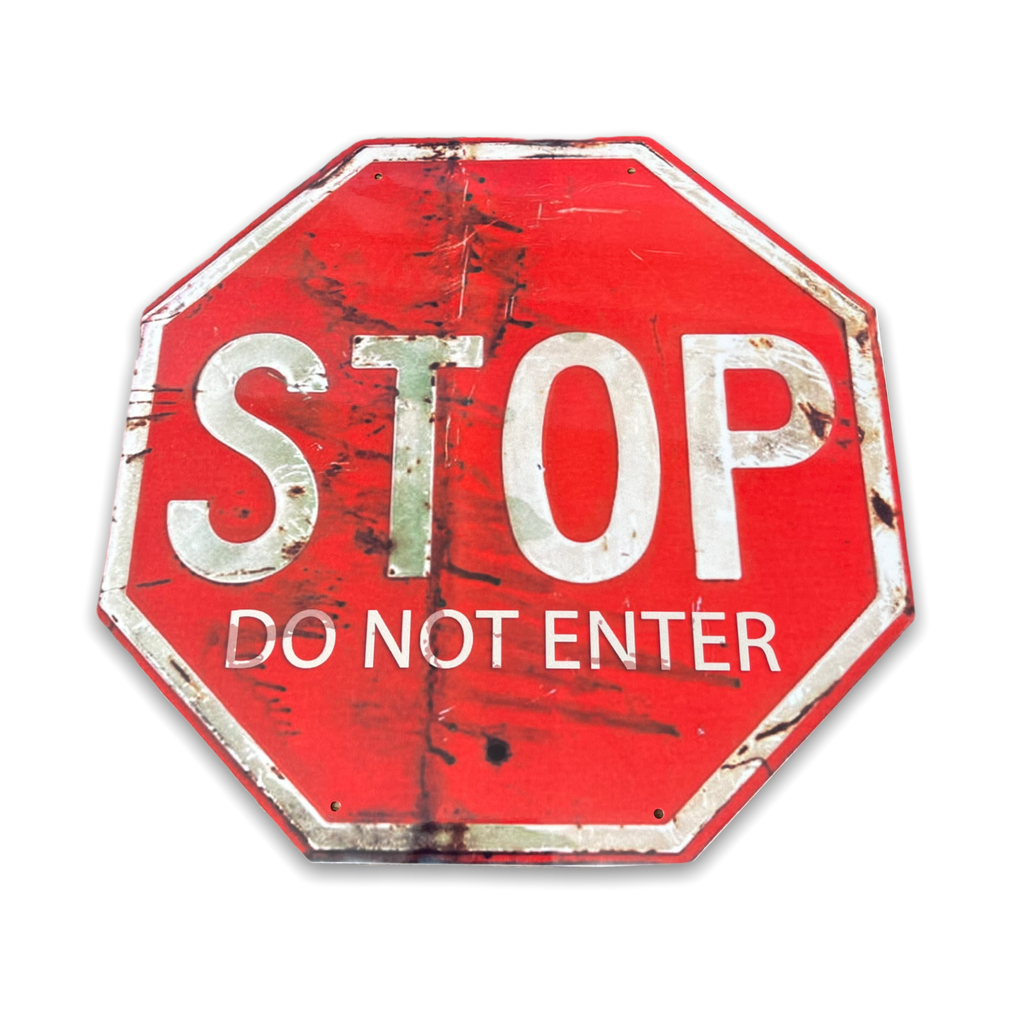 Vintage Metal Sign - Stop, Do Not Enter Sign: Red/White