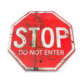 Vintage Metal Sign - Stop, Do Not Enter Sign: Red/White
