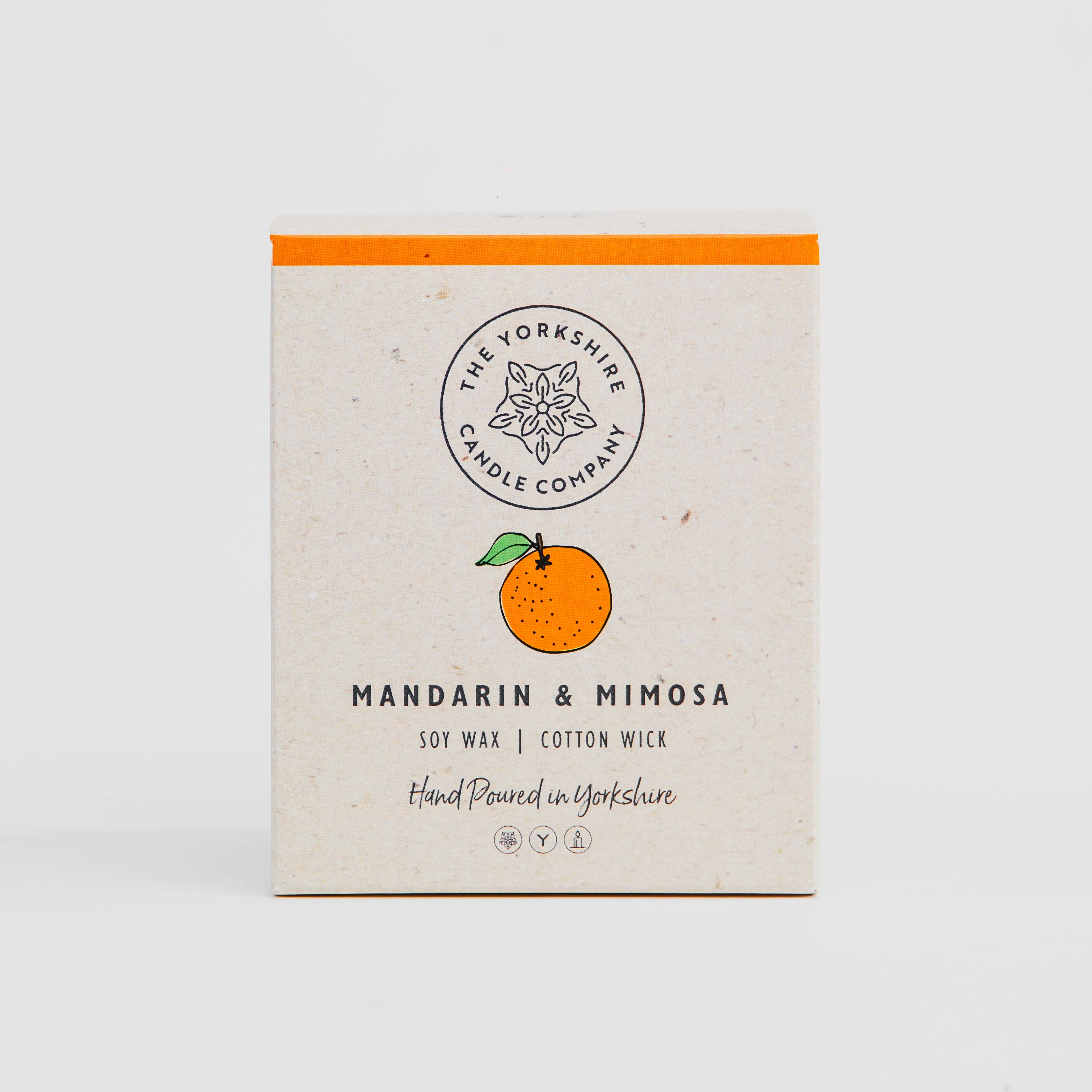 Mandarin & Mimosa  Glass Tumbler | Scented Candle | Soy Wax