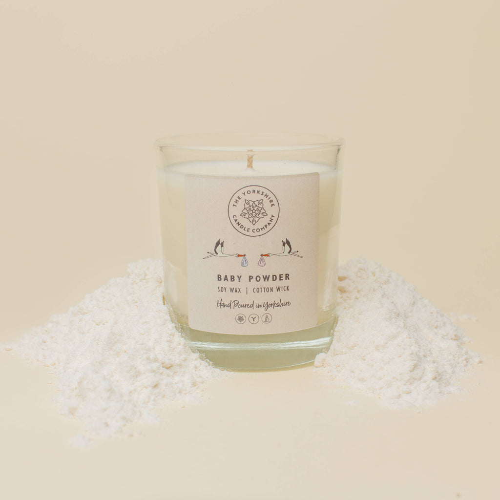 Baby Powder Glass Tumbler | Scented Candle | Soy Wax