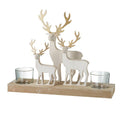 Wooden Deer Family Tea Light Holder