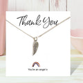 Angel Wing Necklace on Rainbow Thank You & Gift Card