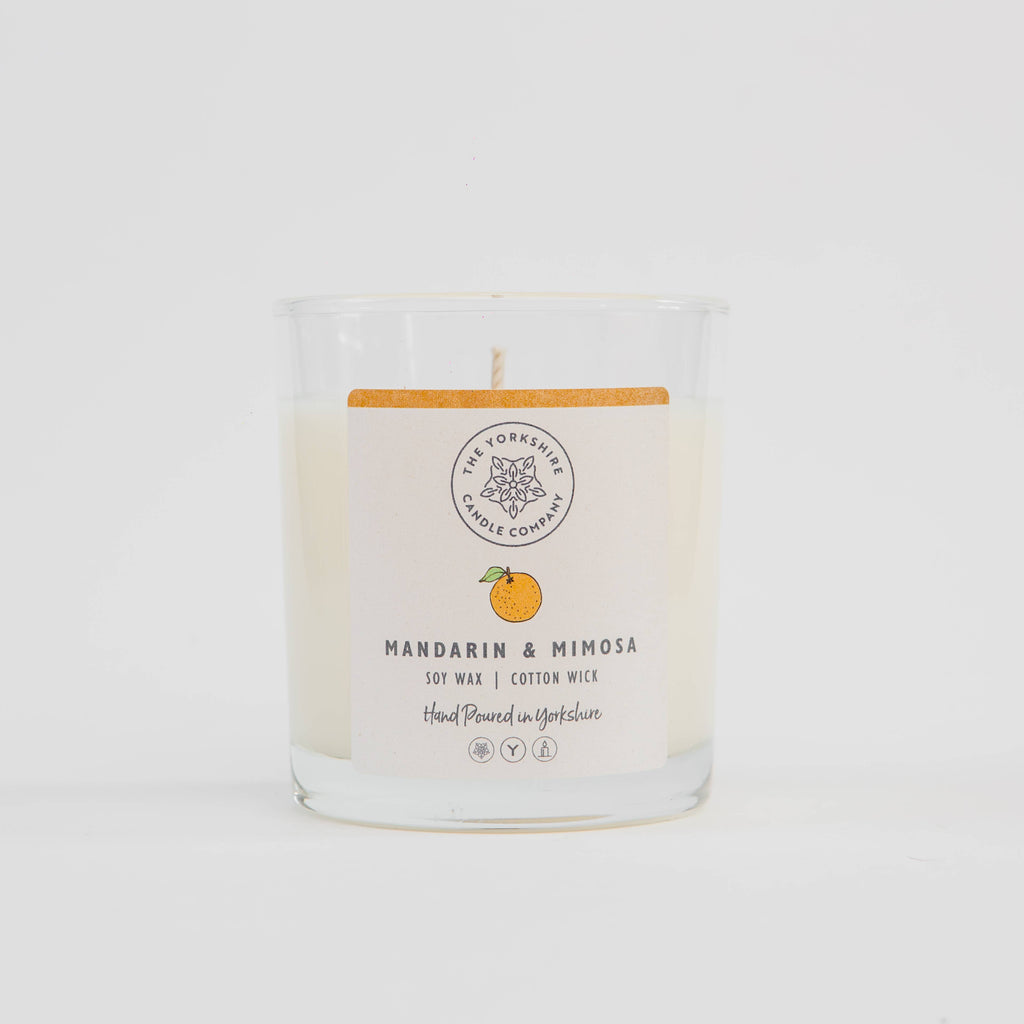 Mandarin & Mimosa  Glass Tumbler | Scented Candle | Soy Wax