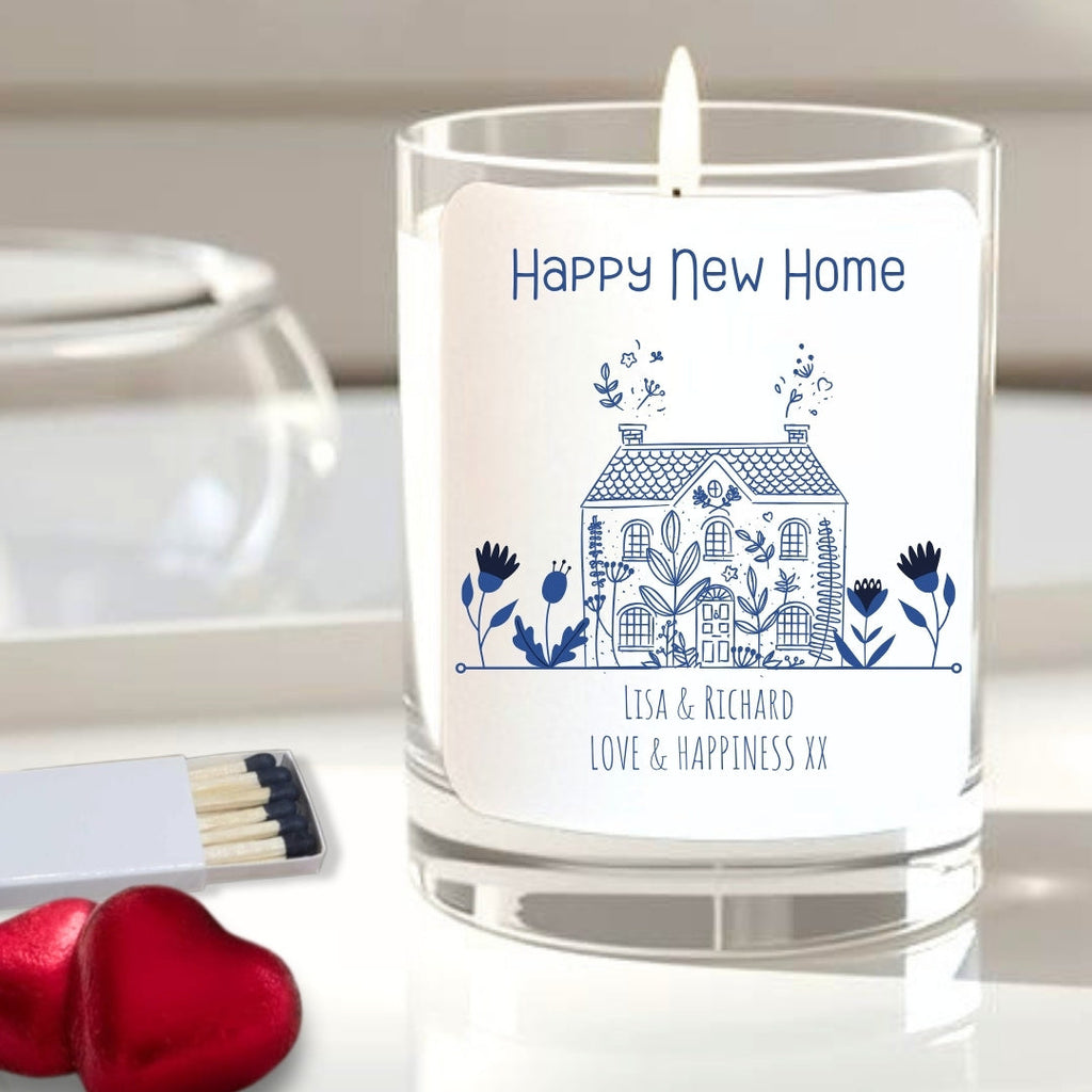 Personalised Happy New Home Candle Gift Set | Keepsake for Family, Friends