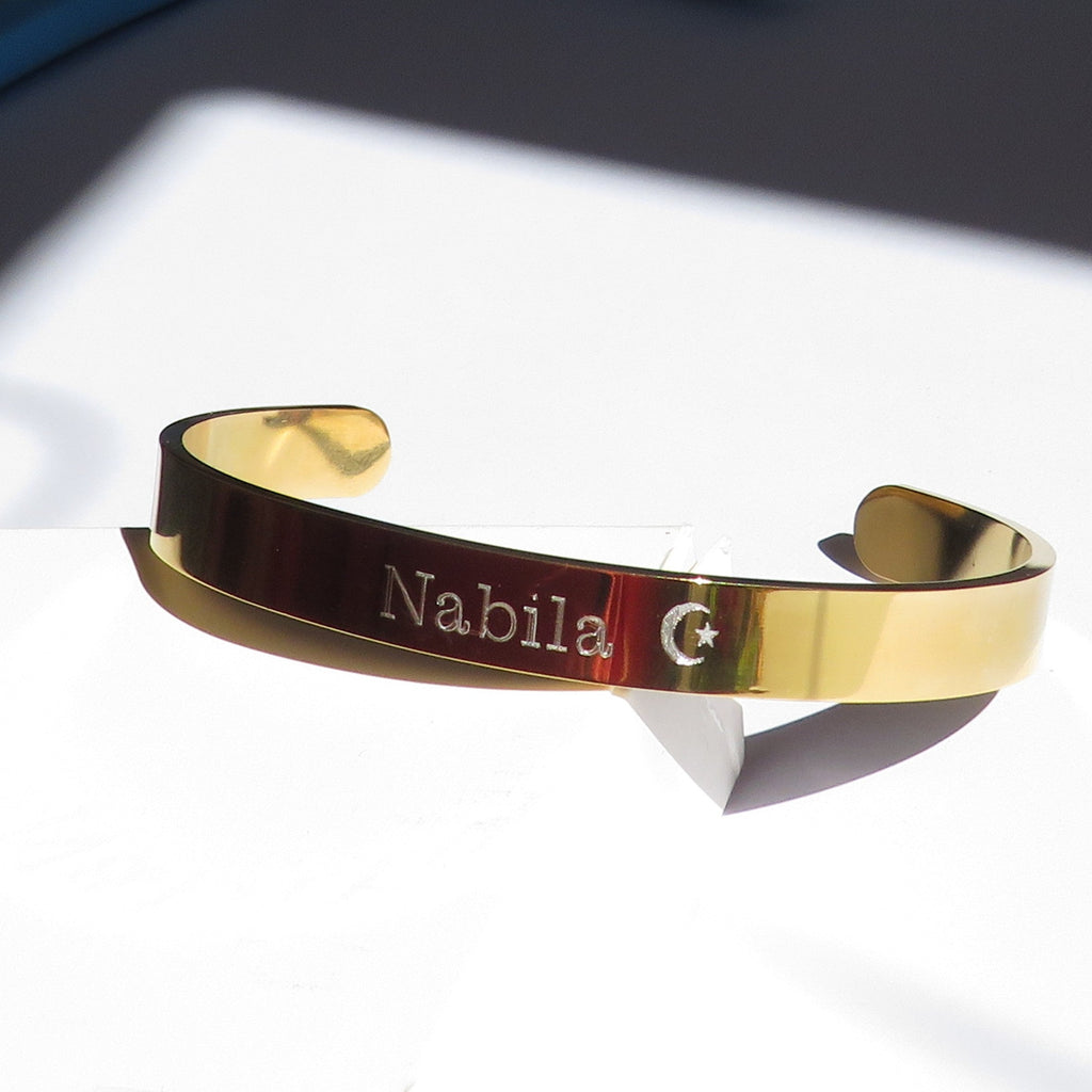 Personalised Gold Bangle - Eid Mubarak