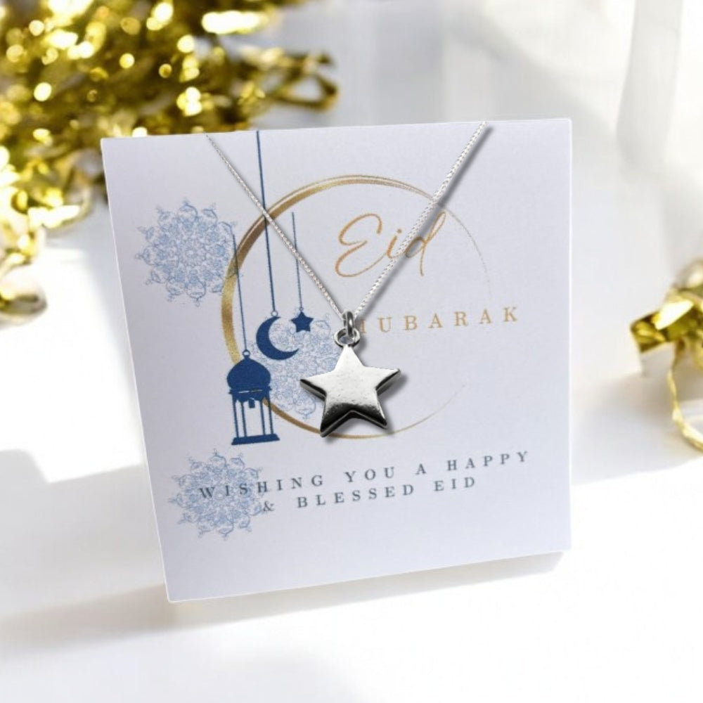 Eid Mubarak Star Necklace & Gift Card | Gift for Her