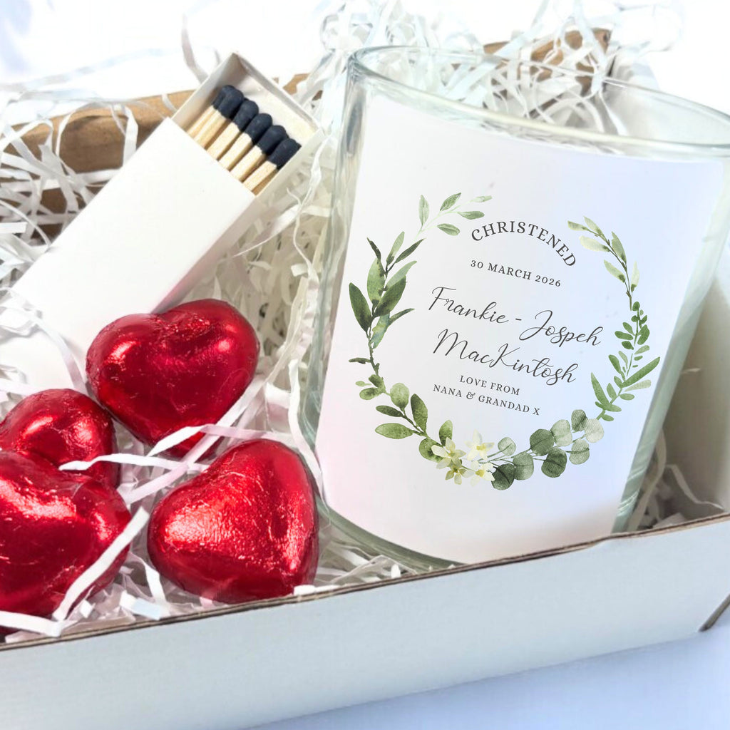Personalised Christening Day Candle Gift Set | Keepsake for Baptisim