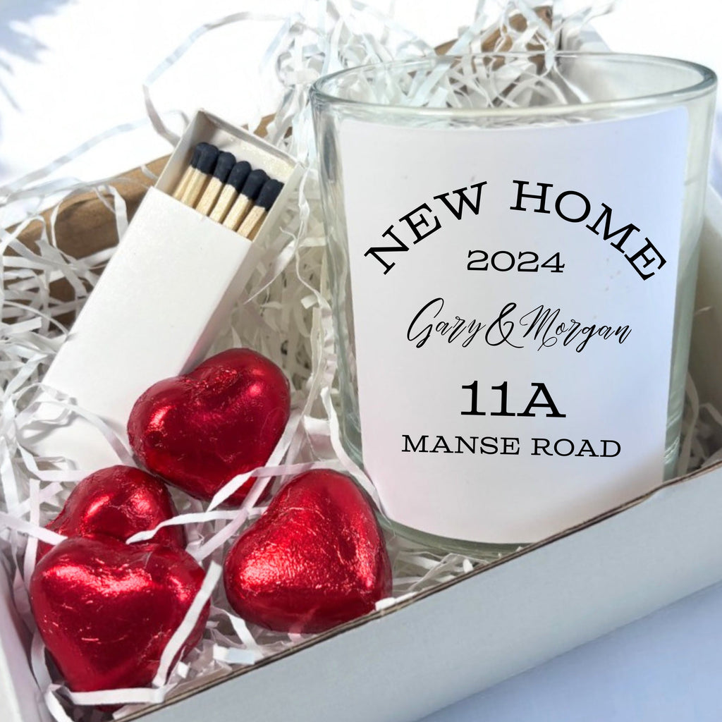 Personalised New Home Candle Gift Set | Keepsake for Couples, Friends