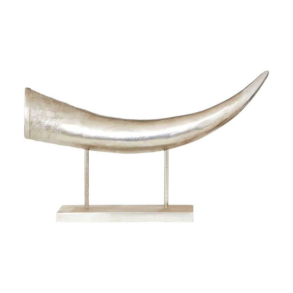 Boho Large Silver Horn Ornament