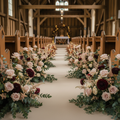 80cm Floral Aisle Decor - Burgundy