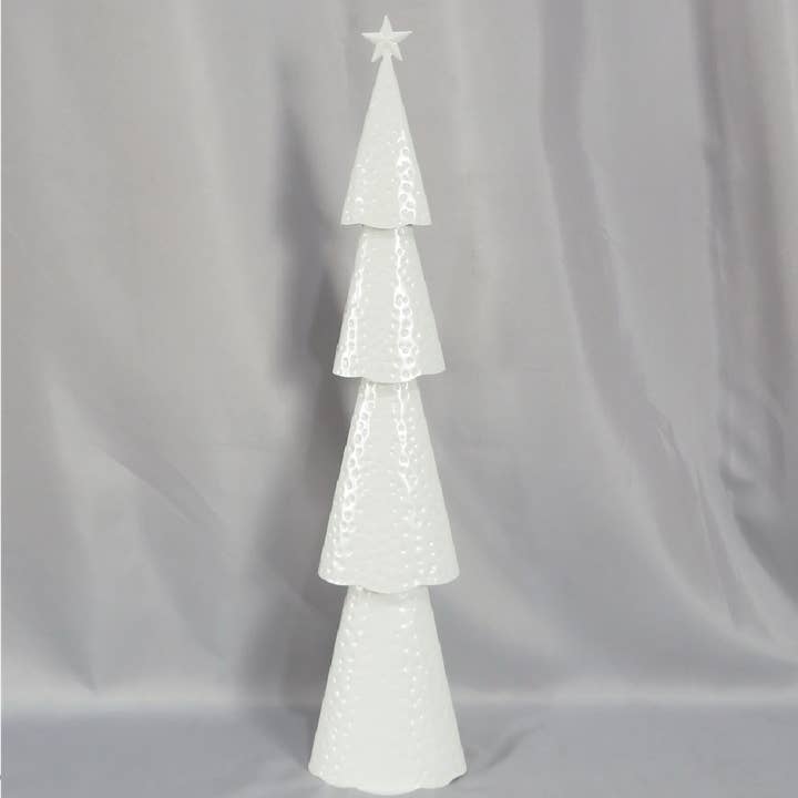 White Tin Christmas Tree 50cm