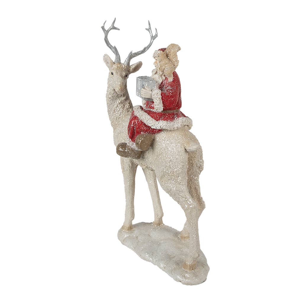 6PR3955 Figurine Santa Claus 31 cm Red White Polyresin