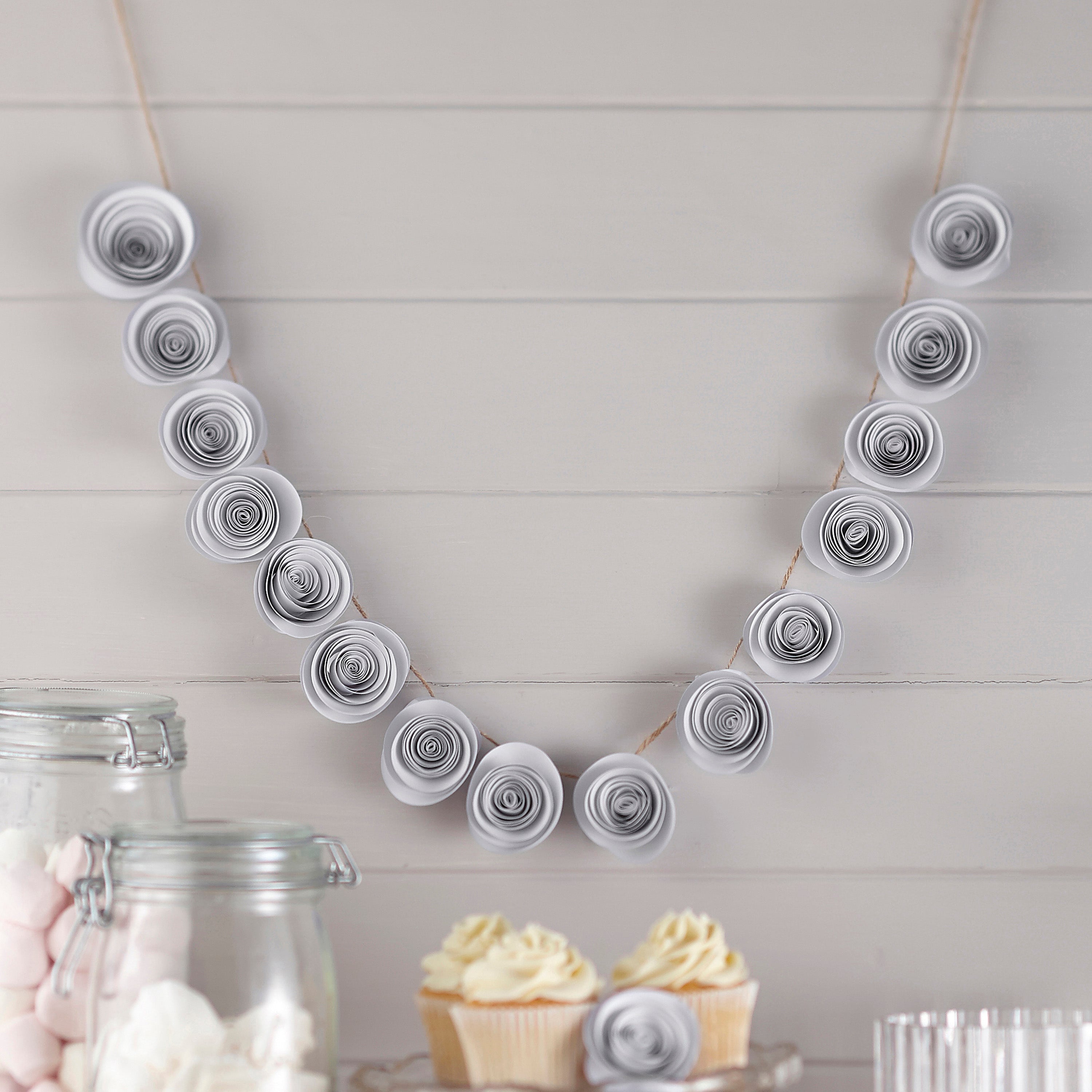 White Paper Flower Garland