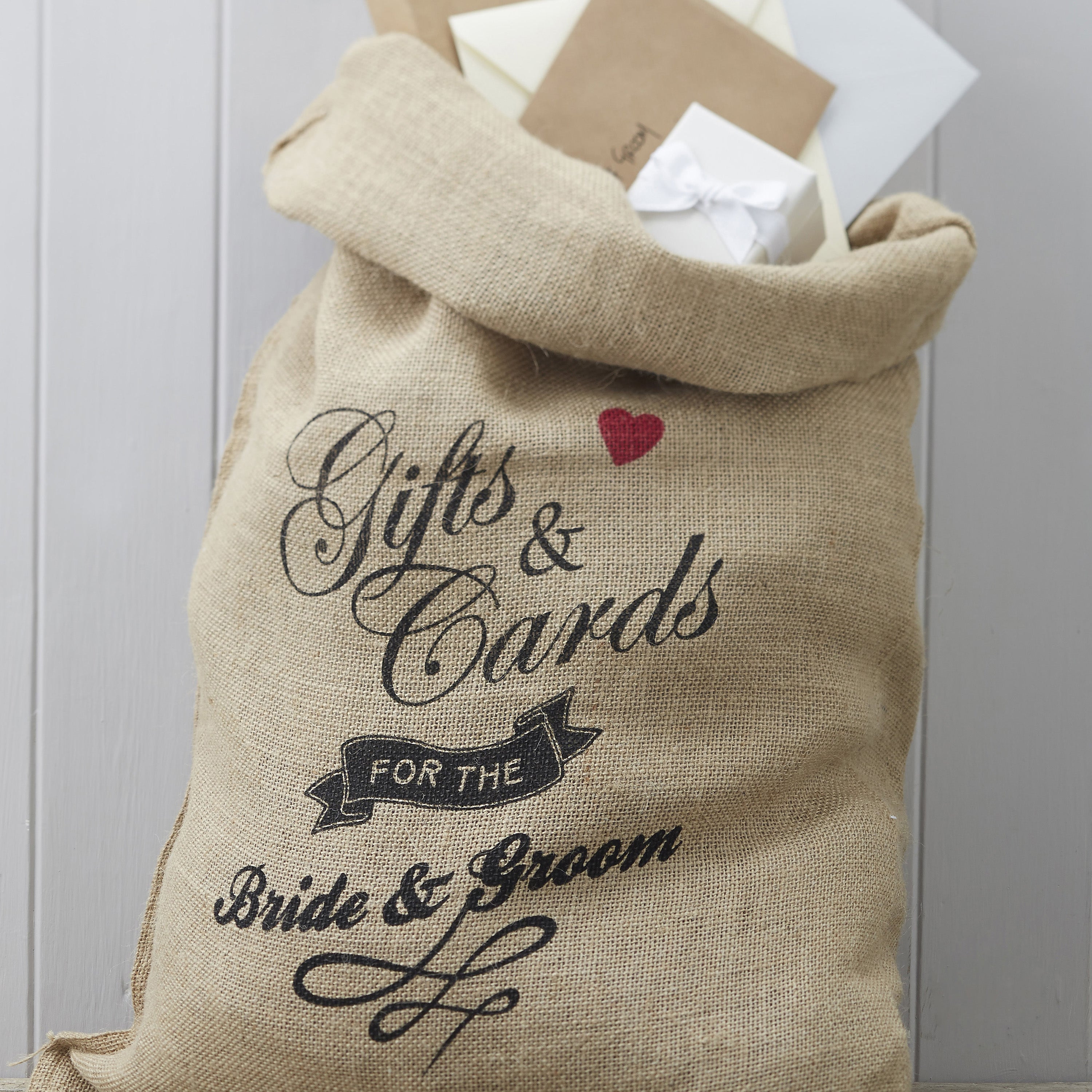 Hessian Burlap Cards Wedding Sack - Vintage Affair