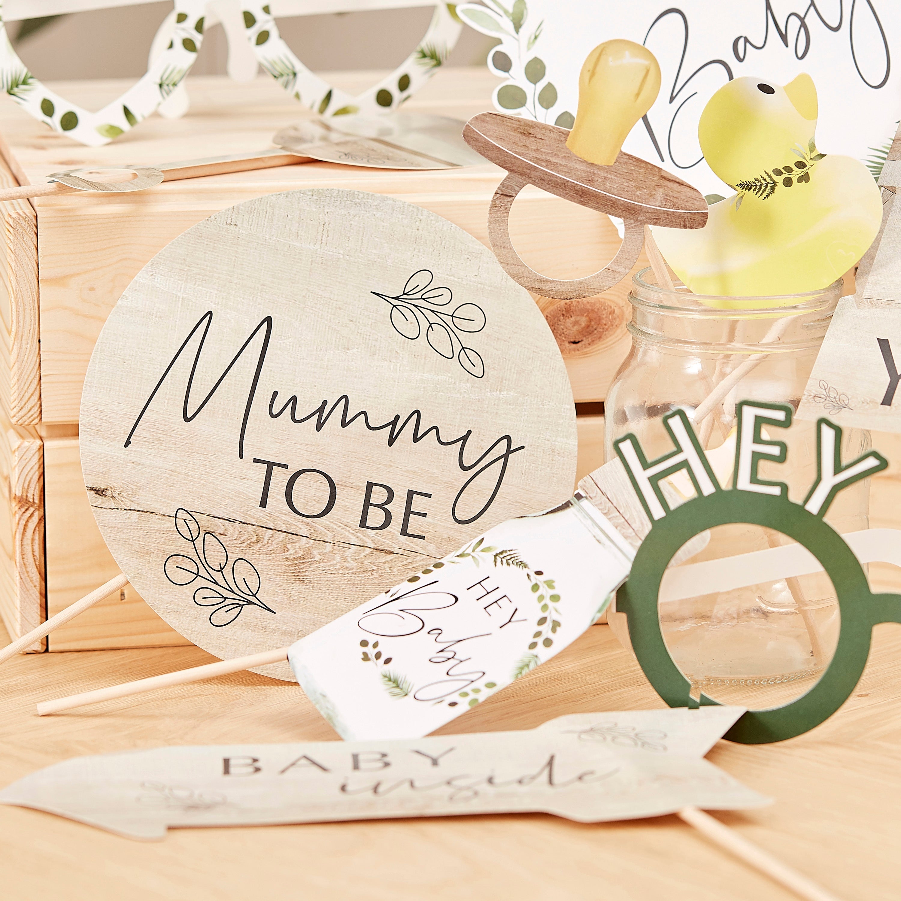 Botanical Baby Shower Photo Booth Props- 5 Inner Pack