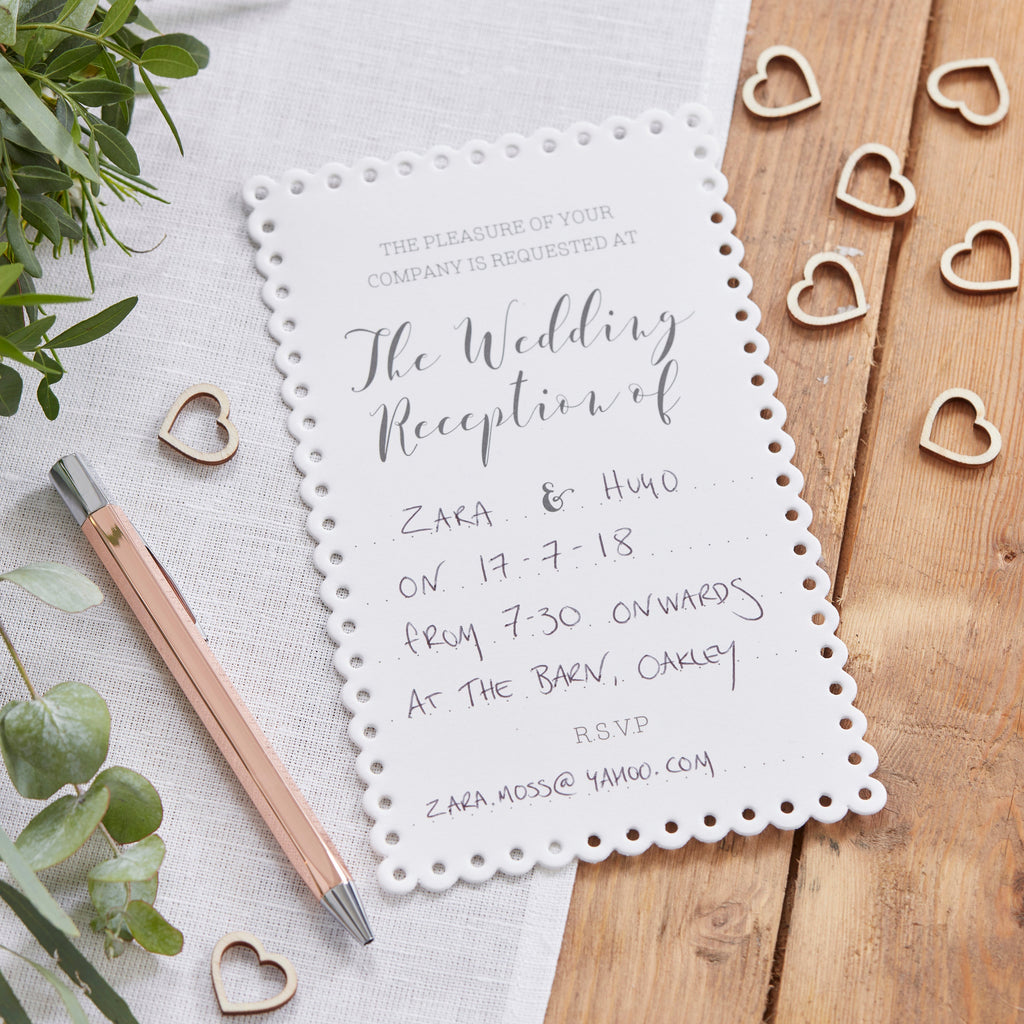 Scalloped Evening Invitations - Beautiful Botanics