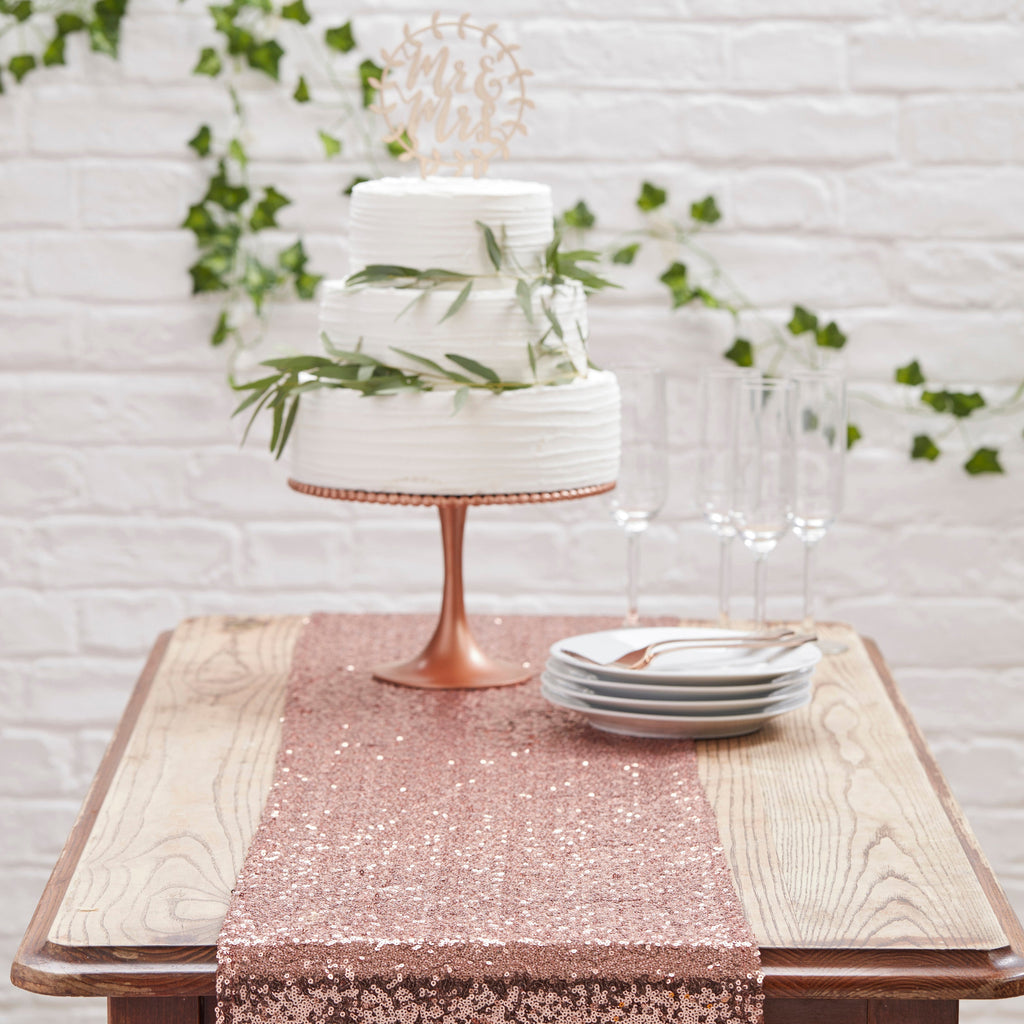Rose Gold Sequin Table Runner- 5 Inner Pack