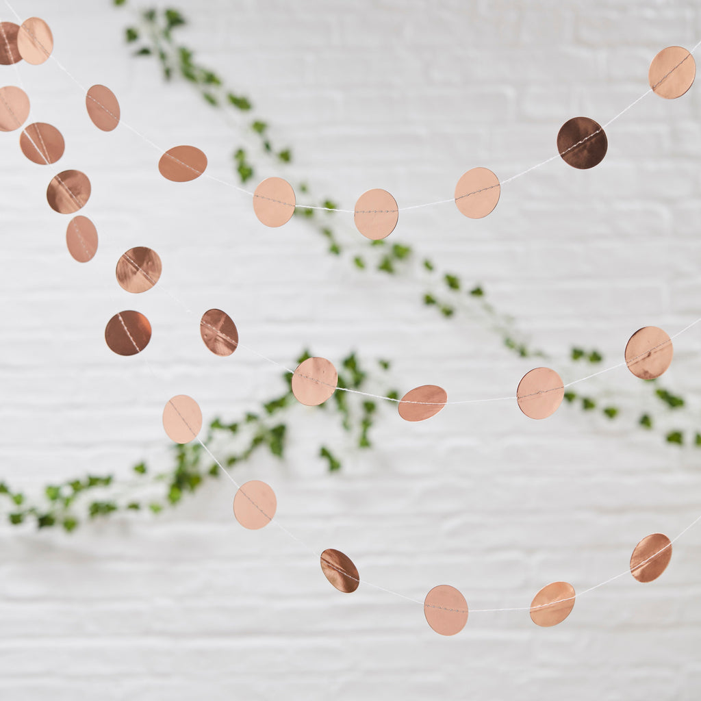 Circle Rose Gold Party Bunting- 10 Inner Pack