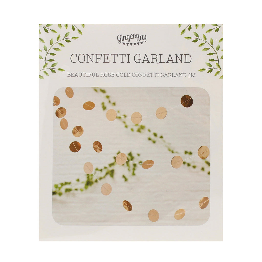 Circle Rose Gold Party Bunting- 10 Inner Pack