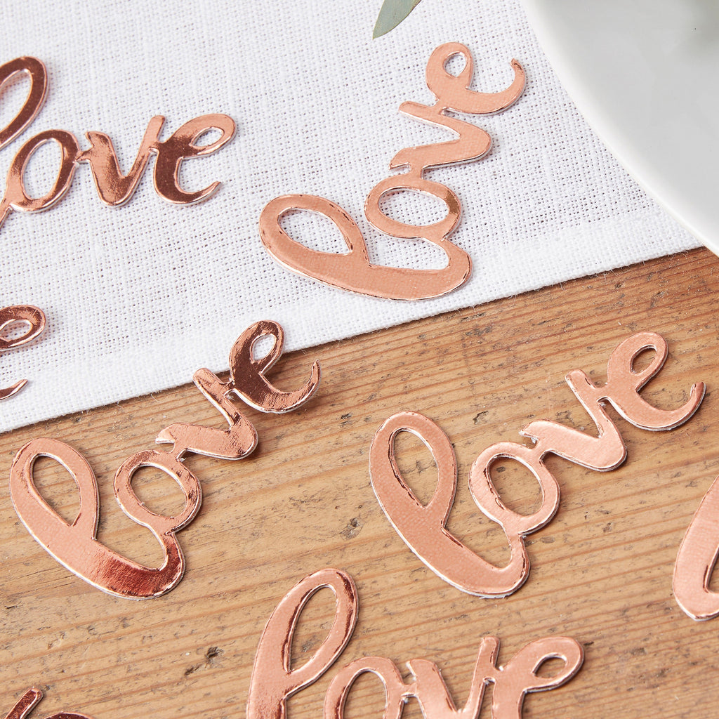 Rose Gold Love Wedding Confetti- 20 Inner Pack