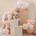 Peach, White & Rose Gold Balloon Arch- 5 Inner Pack