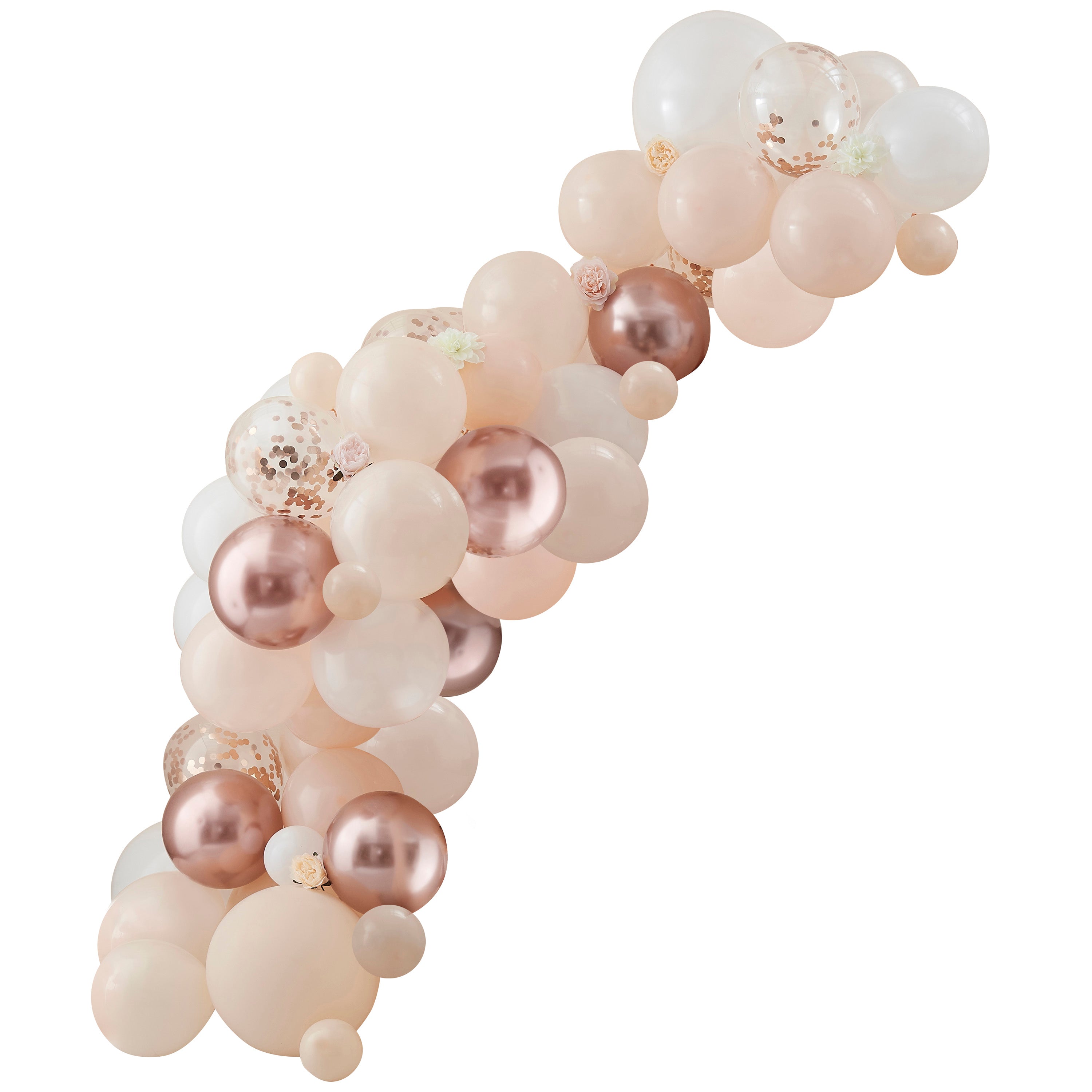 Peach, White & Rose Gold Balloon Arch- 5 Inner Pack